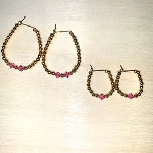 Mommy and me gold earrings